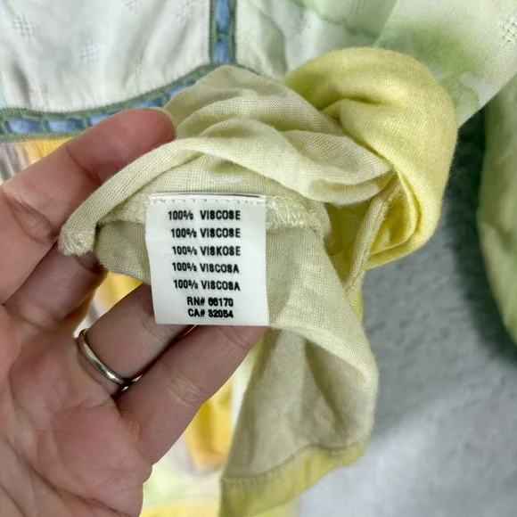 Anthro Bl^nk London Renata Tie Dye Top Size M Multicolor V-Neck Puff Sleeve Boho - Picture 6 of 9